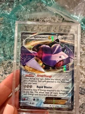 Pokemon Genesect EX Holo Card - Purple, Silver, Gold Accents